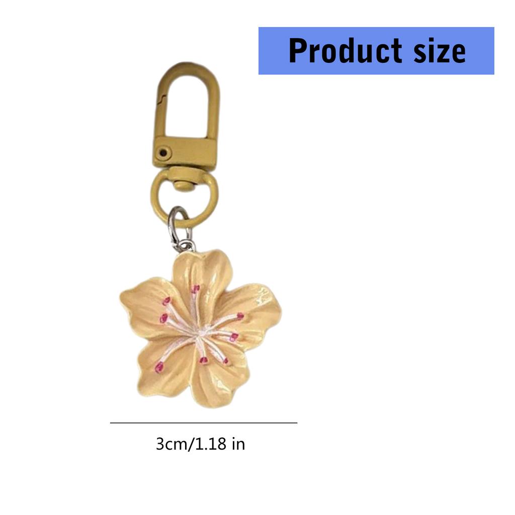 Fashion Flower Keychain Accessory Portable Key Holder Trendy Bag Charm Acrylic Texture Suitable for Travel Enthusiasts