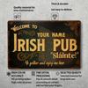 1pc Customizable Irish Pub Metal Sign Personalized Vintage Rustic Wall Decor for Home Bar (Decor Only)