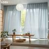 1PC LOZUJOJU Cream Style Semi Blackout Curtains Japanese Imitation Linen Thick Curtains for Bedroom Living Room Balcony Window for Home Decor