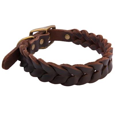 Genuine Leather Dog Collars Durable Braided Leather Dog Collars for Small Medium Large Dogs German Shepherd Pet Dog Accessories