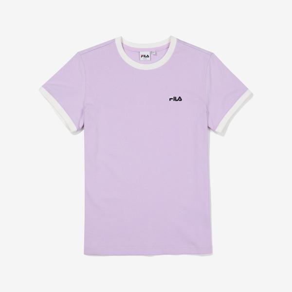 Базовая футболка с полосками по краям Fila Basic Linear Ringer Tee purple/100