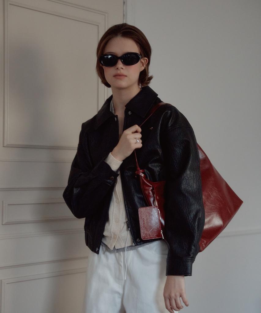 Anoetic Anc Classic Hobo Bag & Card Wallet Set_Wine
