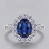 New 925 Sterling Silver Ring Beautiful Blue Gemstone for Women Wedding Jewelry Engagement Charm Party Fashion High Quality Ring