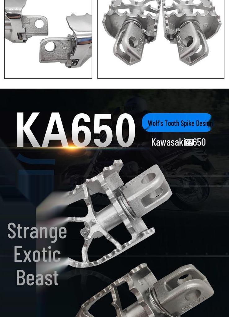 N-STAR Beast 650 Stainless Steel Rotating Foot Pegs - Wide Nail Surface for Motorcycles