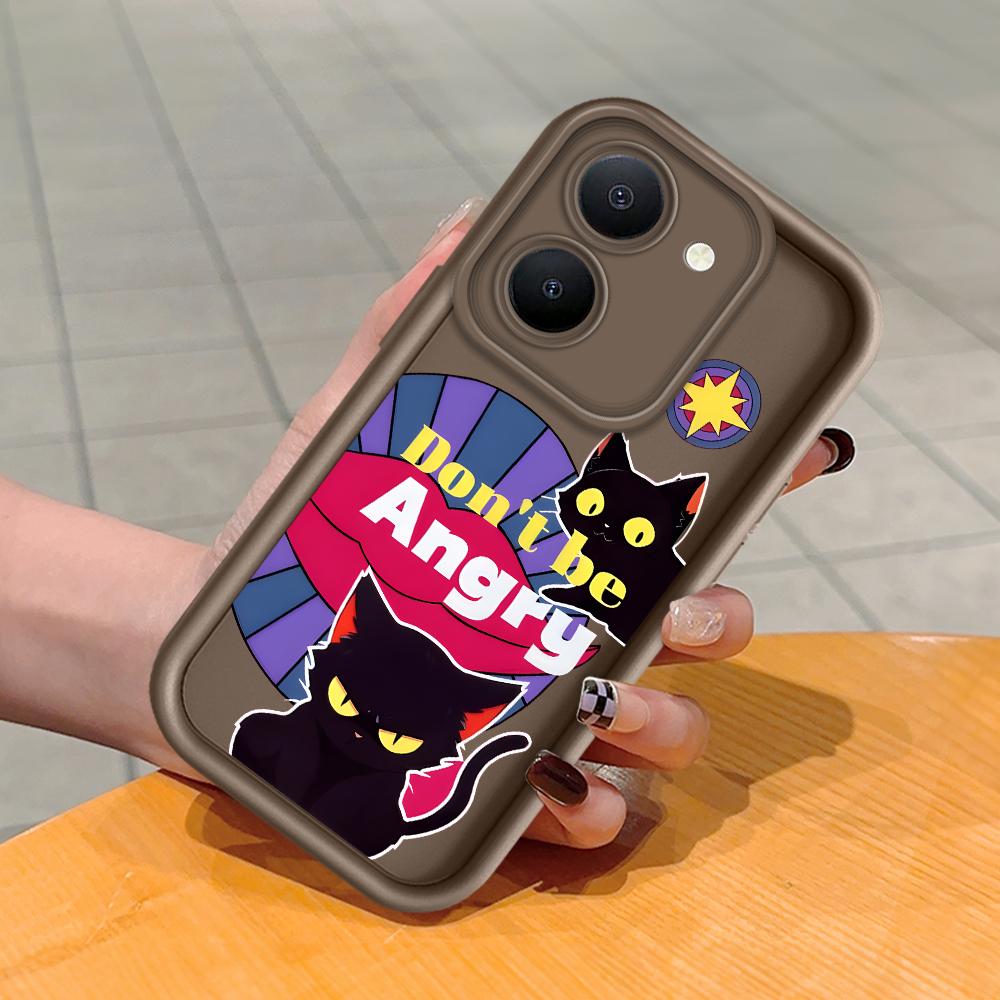 

Мягкий силиконовый квадратный чехол с рисунком лестницы для телефона, полное покрытие, противоударный защитный резиновый чехол для камеры для Vivo Vivo Y18E коричневый