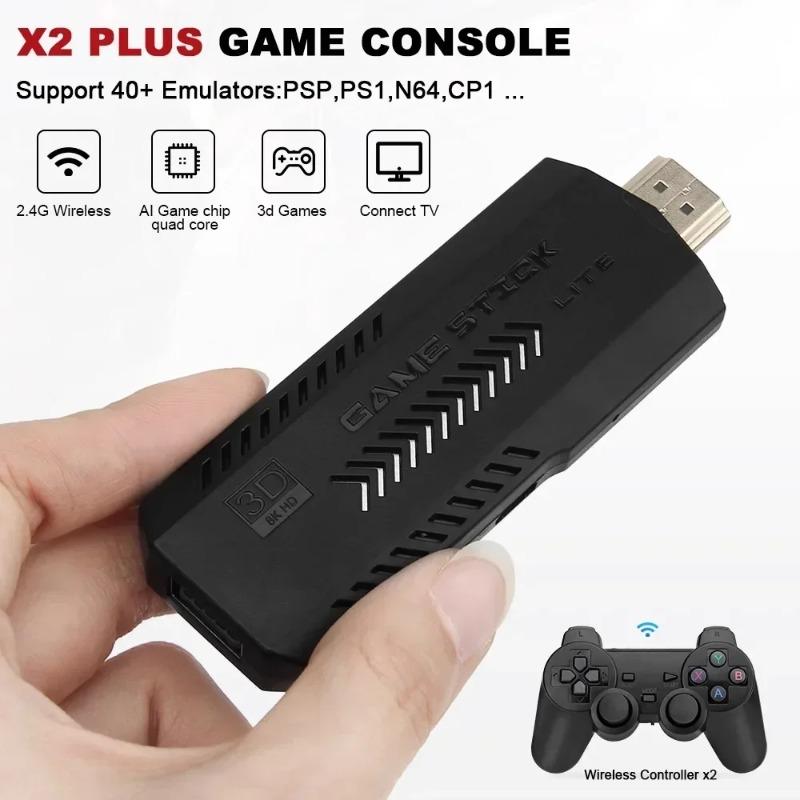 Retro X2 Plus GD10 Pro 4K Video Game Console, Wireless Controller, 50 TV Emulator for PS1/N64/DC, 256G, 128G, 64G