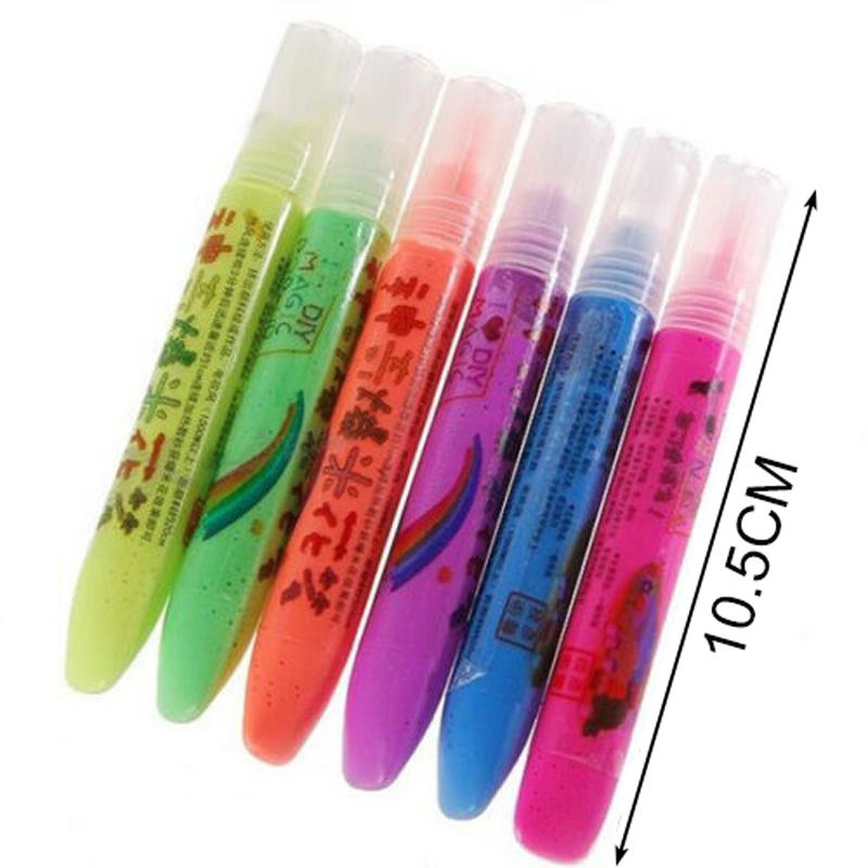6 Teile/satz Magie Popcorn Stifte Magische Farbe DIY Stifte Blase Popcorn Zeichnung Stifte