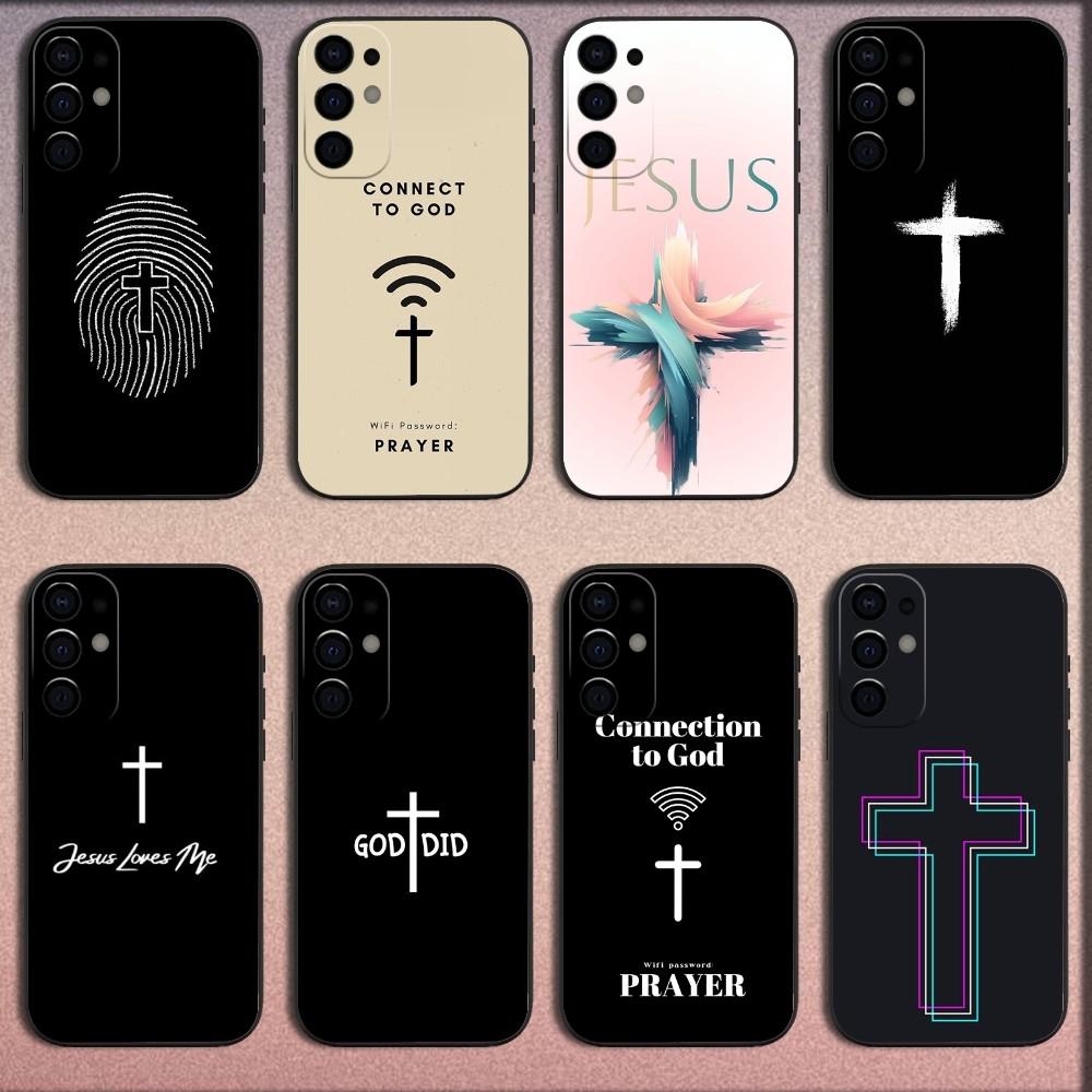 Bible Jesus Christian Cross Phone Case For Samsung S25,S24,S21,S22,S23,S30,Ultra,S20,Plus,Fe,Lite,Note,10,9,5G Black Soft Cover