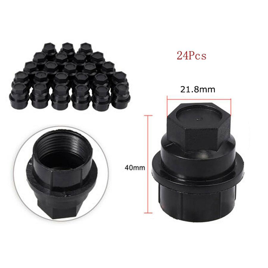 24PCS Black Lug Nut Covers Cap For Chevy Gmc Silverado 1500 2500 Full Size Truck 15646250