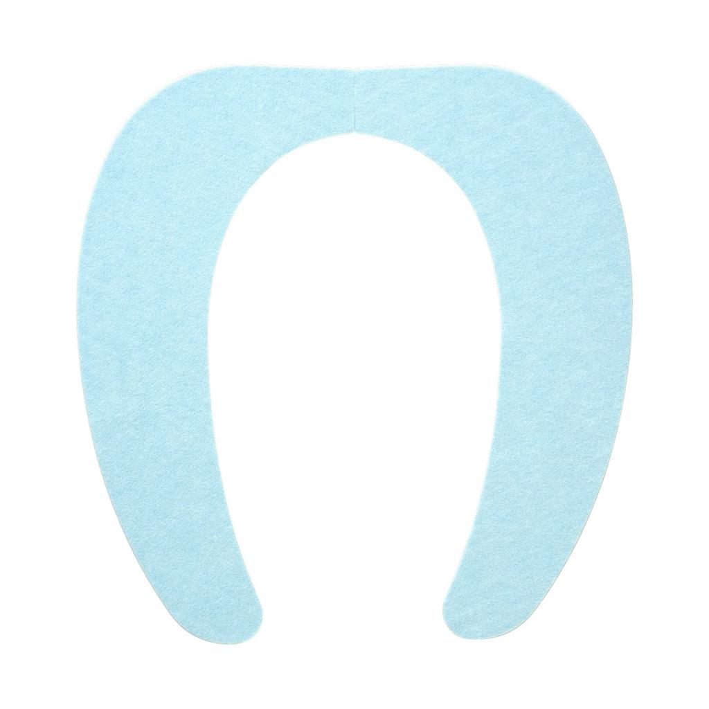 LEC PitaQ Adhesive Toilet Seat Cover BB-479 Blue Antibacterial Deodorizing Washable