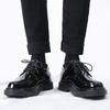 Lackierte Herrenlederschuhe Trendy minimalistischer Stil Outdoor-Straßenspaziergänge Freizeitparty Tägliches Büro Jugendschuhe mit dicken Sohlen