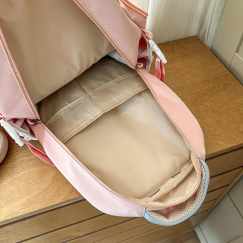 Rucsac Școlar Studențesc Stil Colegial Capacitate Mare Rucsac cu Compartimente Multiple pentru Fete cu Portofel pentru Monede