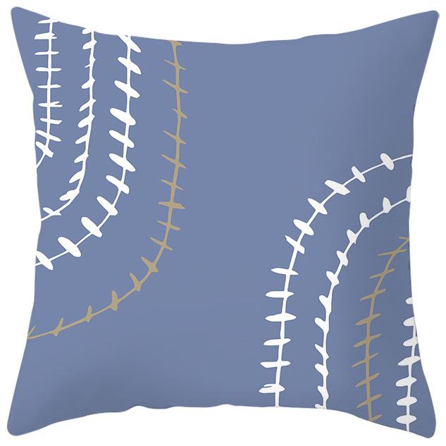 

Скандинавский синий и фиолетовый абстрактный геометрический наволочка персиковый кожаный бархат с принтом домашняя ткань диванная подушка чехол 45 * 45Cm without pillow core