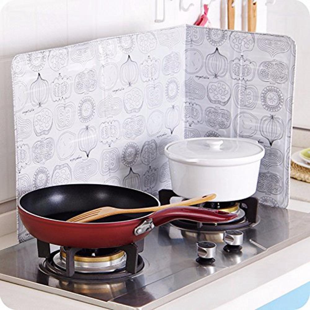 3-Sided Foldable Splatter Guard Large Space-Saving Grease Shield Easy Clean Reusable Splash Guard Restaurant