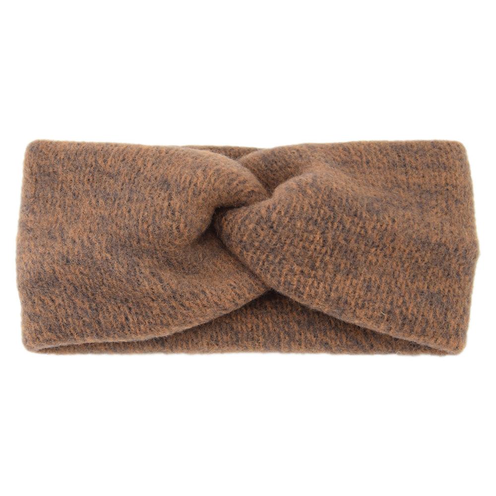 New Wool Knitting Cross Wide Headbands Winter Ear Warmer Soft Elastic Mohair Headwrap Turban For Women Girl Hair Accessories