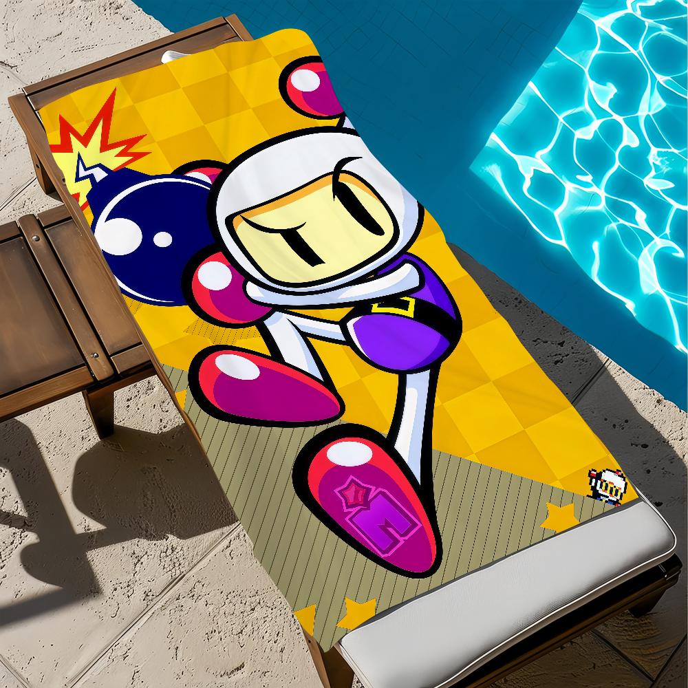 Lustiges Kunstspiel niedlicher Cartoon B-Bomberman Handtuch weich Strandtücher Reise schwimmen Pool bade Handtuch Fitnessstudio Spa Heimdekor Geschenk Urlaub