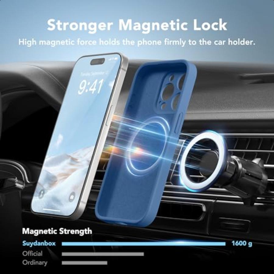 Magnetic for iPhone 13 Pro Case Compatible with MagSafe [Full Camera Protection][Screen Protector] Silicone Shockproof Protecti