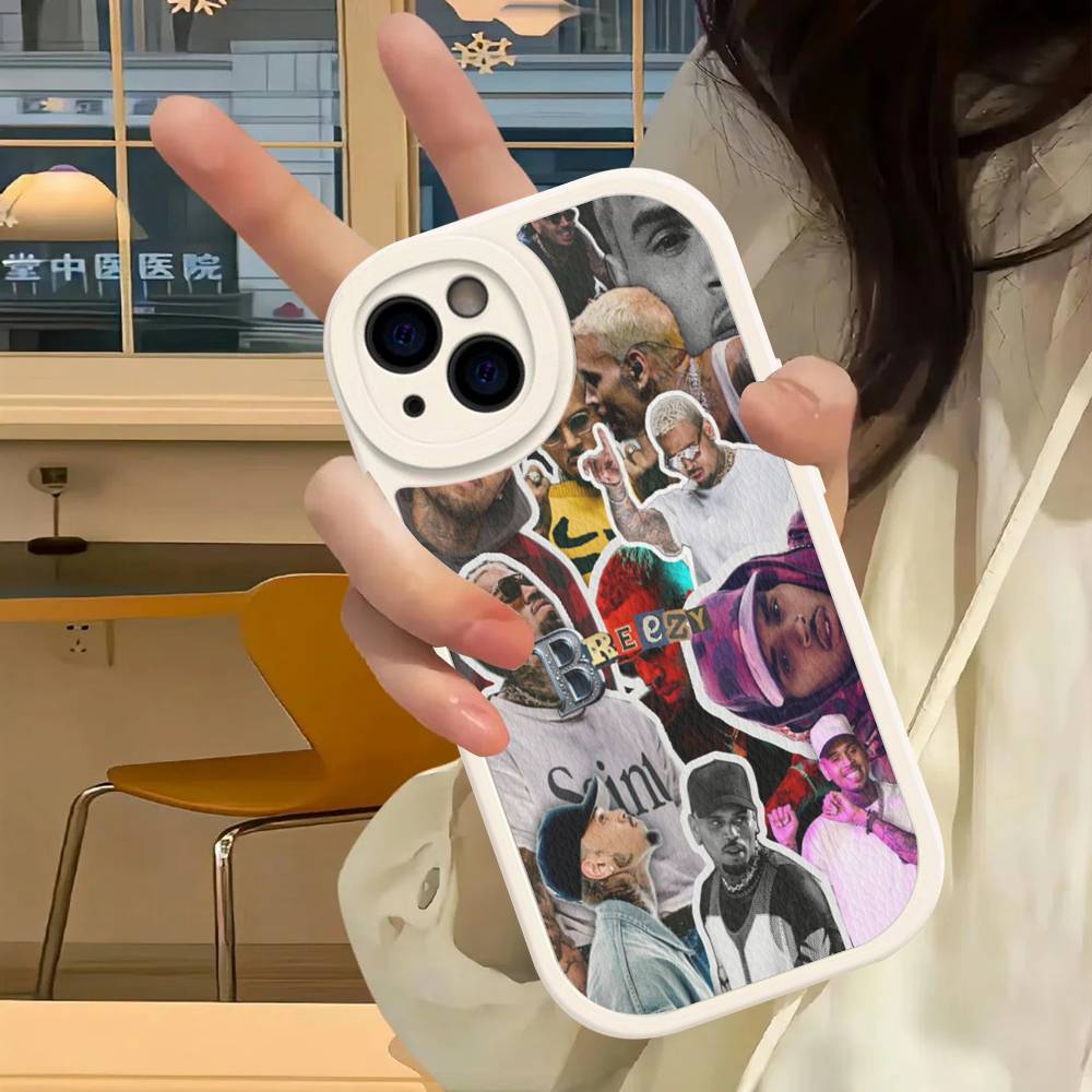 C-Chris B-Braunes Leder Handyhülle Für IPhone 16 15 14 13 12 11 Pro Max Plus Stoßfeste Hülle