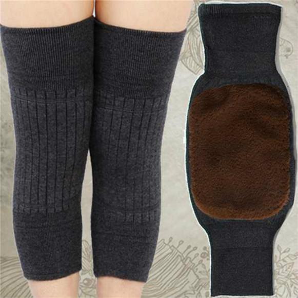 Winter Men's and Women's Warm Knee Pads Double-layer Thick Cashmere Knee Pads Wind and Cold Knee Pads