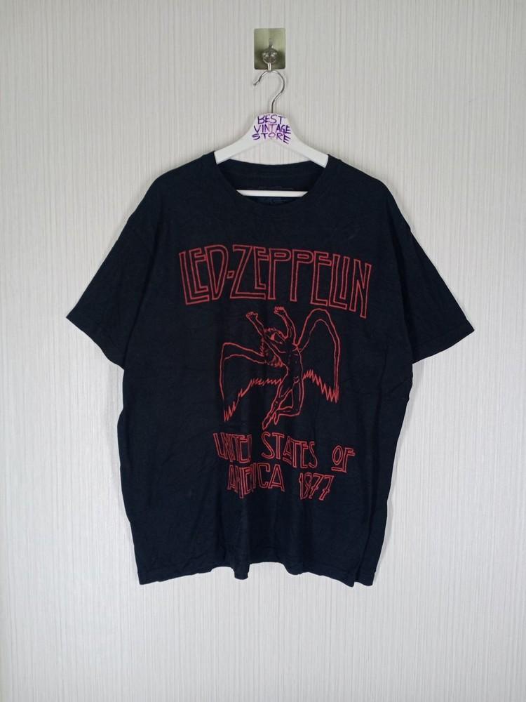 Led Zeppelin United States Of America 1977 Black Unisex Tshirt S5XL KH8992 Unisex T-Shirt XXL