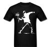 Government Throw Flowers War Molotov Revolution Anonymous BANKSY Tee T-shirt