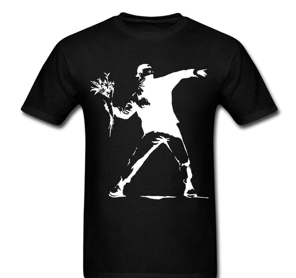 Government throw flowers war molotov revolution anonymous BANKSY tee t-shirt XXXXL