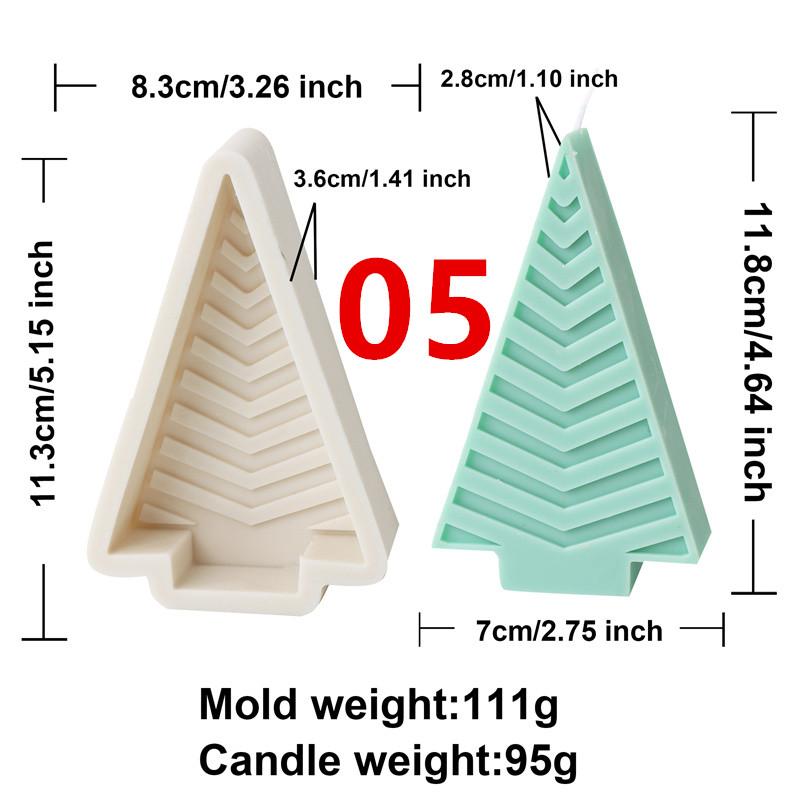 

Christmas Geometric Silicone Candle Mold Triangle Flat Christmas Tree Geometric Pattern DIY Aromatherapy Candle Soap Gypsum