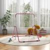Kids Gymnastic Bar, with Adjustable Height, Foldable Horizontal Bars - Pink