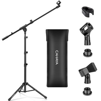 CAHAYA Straight Boom Microphone Latest Maximum Height Height Steel and Nylon Ideal for Live and Compatible with Condenser Includes 2 Mic Cable