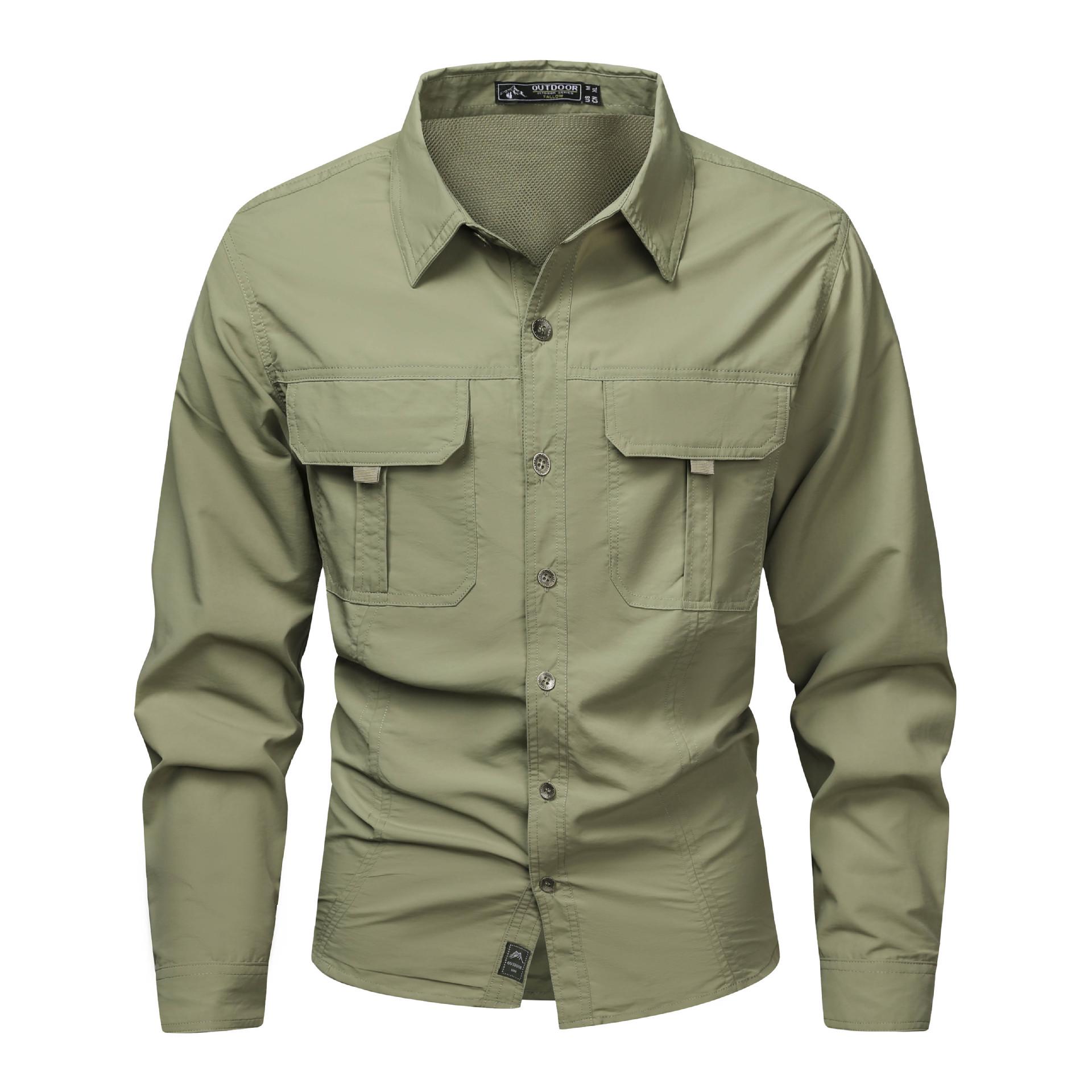 

Men s Quick-Dry Ice-Feel Sun Protection Long-Sleeve Shirt for Spring/Summer Outdoor and Workwear, Plus Size Available. M