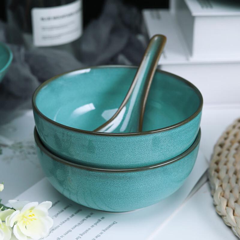Retro Green Ceramic Deep Plate