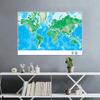 Standard Map Decorative Hanging Picture World Map-Geographic Map with Cities,Travel Supplies Classroom Decor