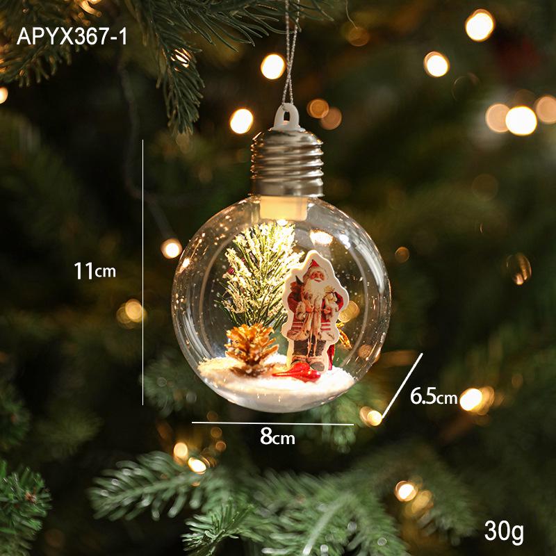 Creative Santa Claus Transparent Christmas Tree Hanging Ornament