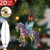 2Pcs Horse Pendant 2D Acrylic Animal Charm Christmas Tree Door Window Wall Hanging Ornament Automotive Decoration