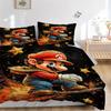 3pcs Super Mario Printed Bedding Set, Soft and Comfortable Quilt Cover for Bedroom, Guest Room (1 Duvet Cover + 2 Pillowcases, Pillow Core N