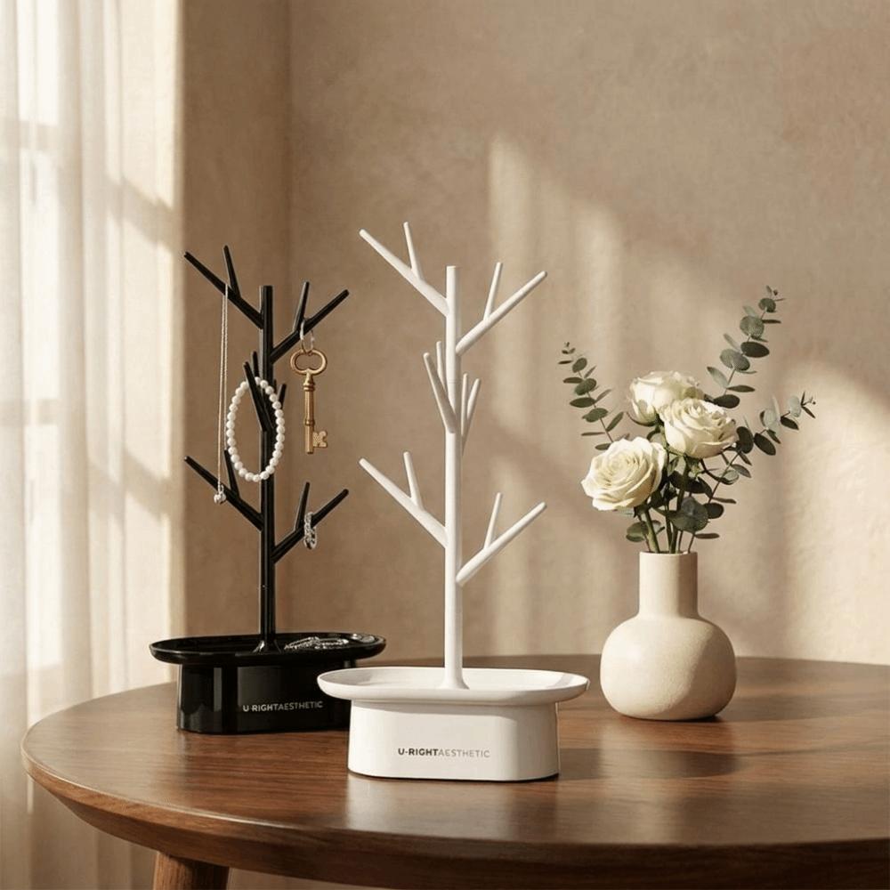 Space Saving Tree Shape Jewelry Rack Decorative Ring Earring Holder Jewelry Display Stand Tabletop