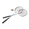 1 Pair Blue Badminton Racket Set Aluminum Alloy Comfortable Hand Grip Non Slip Badminton Racquet Kit