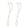 Women Hand Chain Shiny Rhinestones Inlaid Wristband Rope Bracelet Ring Hand