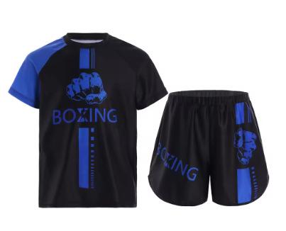Kinder Muay Thai Boxen Sandwear Mode Bedrucktes Boxer Kurzarm T-Shirt Shorts Fitnessstudio Surfen Kurzarm Kopf