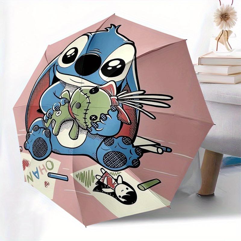 Stitch,Family Themed folding umbrella, the best choice for gift giving, 8 ribs, casual, durable, lightweight and portable travel umbrella, s