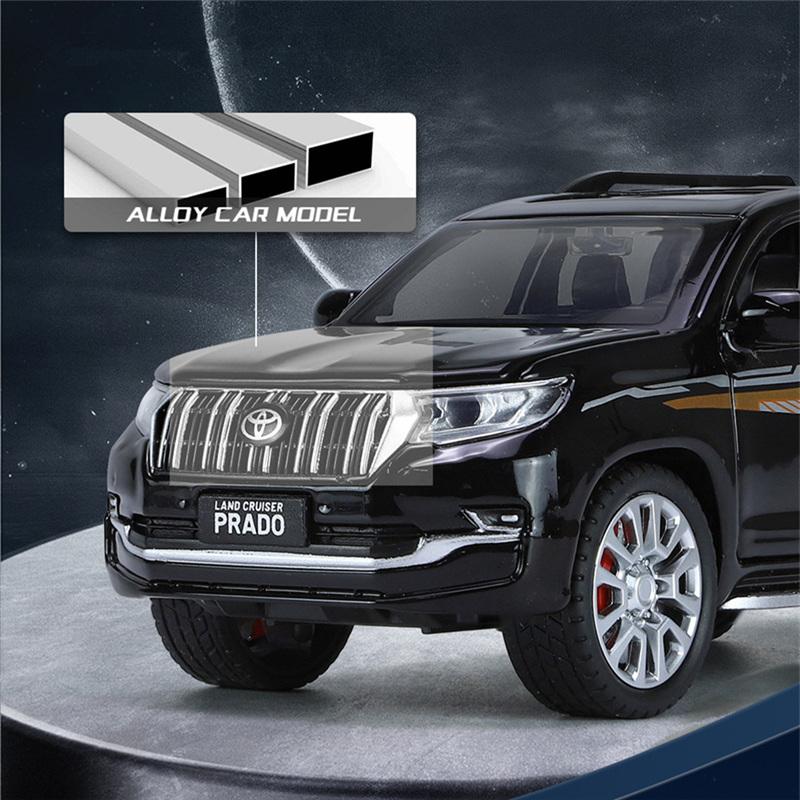 1/32 Toyota PRADO Land Cruiser SUV Alloy Car Model Diecast Metal Off-road Vehicle Car Model Sound and Light Kids Toy Gift