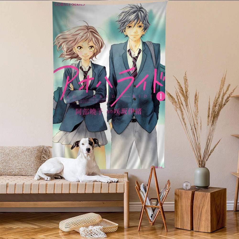 Blue Spring Ride Cartoo Chart Tapestry Art Science Fiction Room Home Decor Cheap Hippie Wall Hanging
