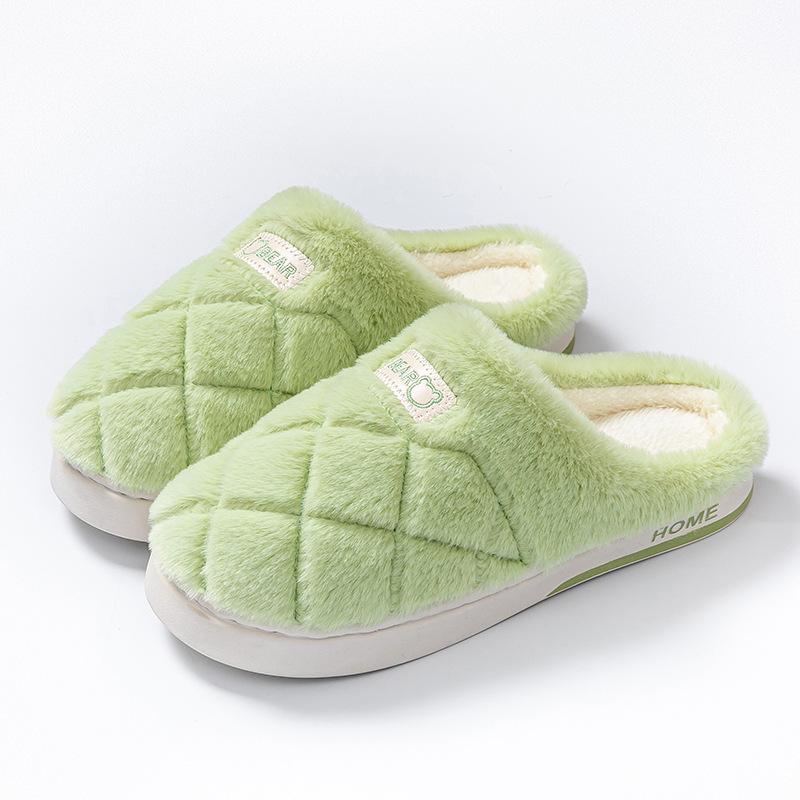 2025 new cotton slippers home leisure autumn and winter plush cotton shoes indoor home warmth home couple