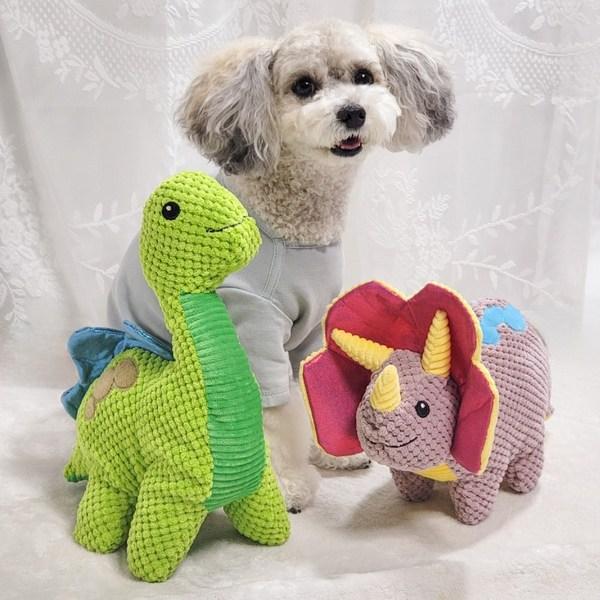 Petka Puppy Large Dog Medium Dog Squeak Toy Dinosaur Doll Set, 2 Pieces