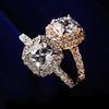 Women's Engagement Bridal Wedding Band Shiny Luxury Square Rhinestone Ring Gift