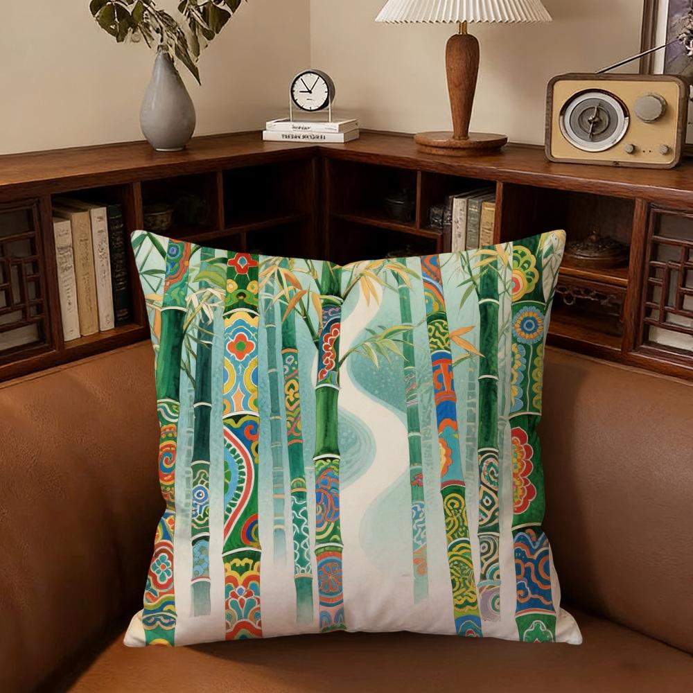 Bamboo-Traditional Style Cushion Cover For Pillow Printing Sofa Decoration Home Car Room Coffee Shop Office Nordic Simplicity