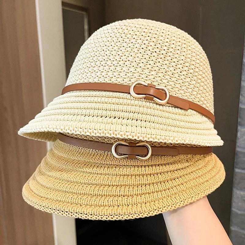 Women'S Foldable Bucket Hat Summer Sun Protection Breathable With Buckle Capello Pescatore Sombrero Pescador