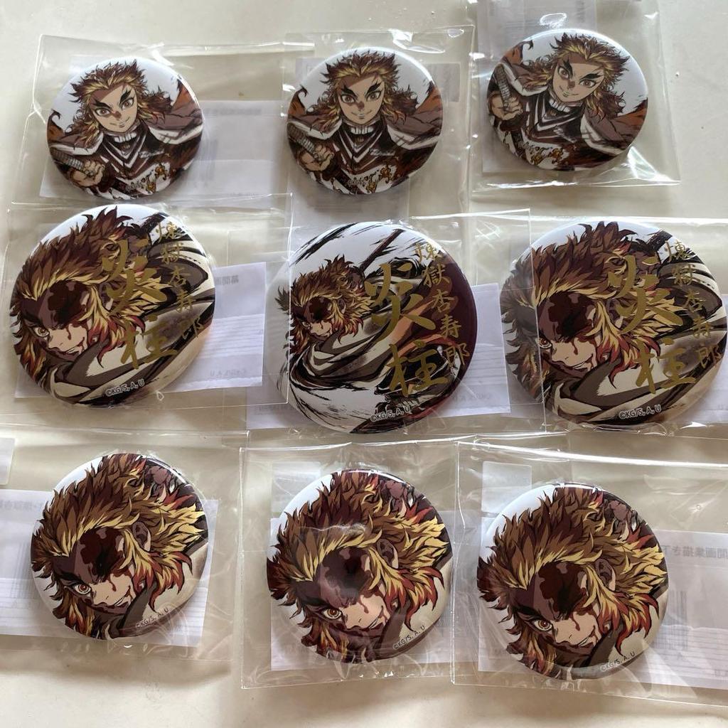 [USED] Foil-stamped can badge Demon Slayer: Kimetsu no Yaiba Interlude Artbook Rengoku Kyojuro WEBSHOP lottery
