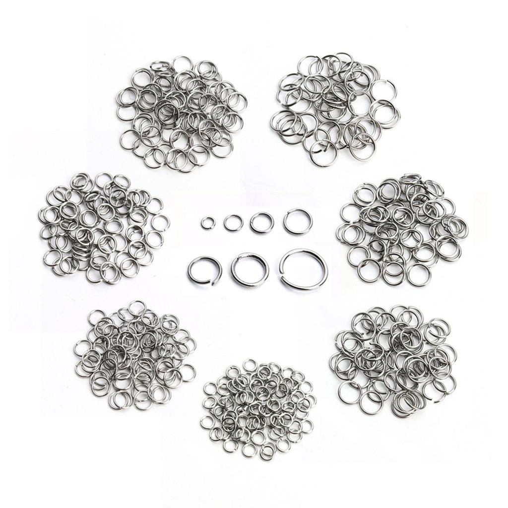 200pcs 304 Stainless Steel Open Jump Rings Findings Multi Size Silver Color Jump Rings For Necklace Earrings Jewelry Making