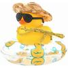 Duck Car Ornaments Yellow Duck Car Dashboard Decorations Set with Sunglasses, Swimming Ring Kids Bath Toys Home Duck Decoration